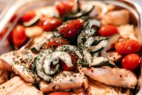 Mediterran zubereiteter Seelachs